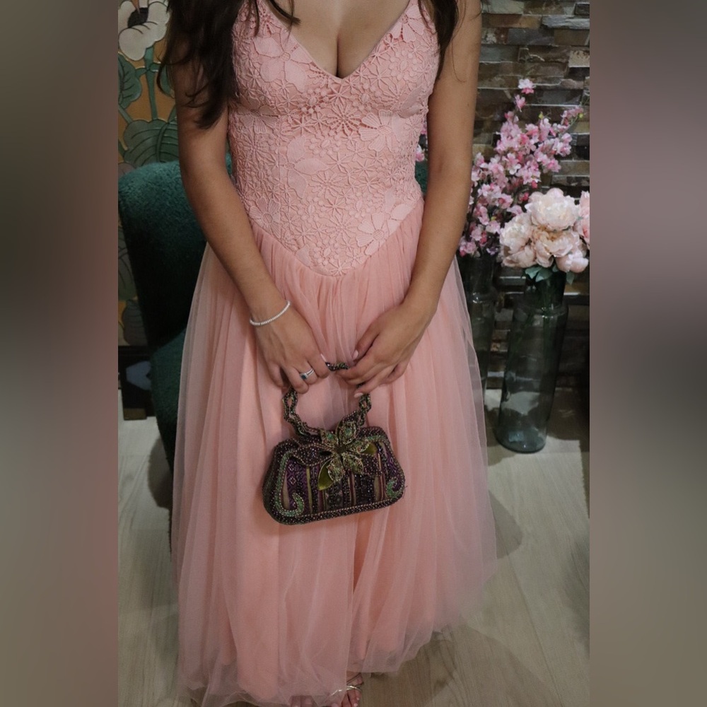 Embroidered Tulle Midi Dress NWT - Picture 5 of 5